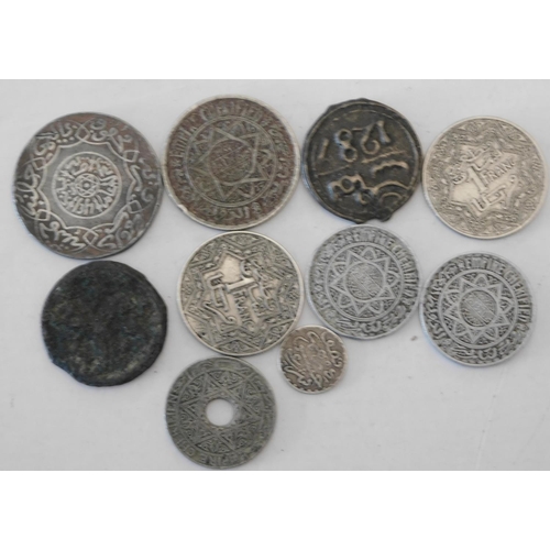 132 - Ten - antique & vintage - Moroccan coins including silver