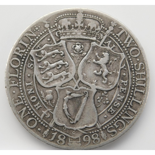 17 - 1898 dated - Victorian/Diamond Jubilee - One Florin Two Shillings coin