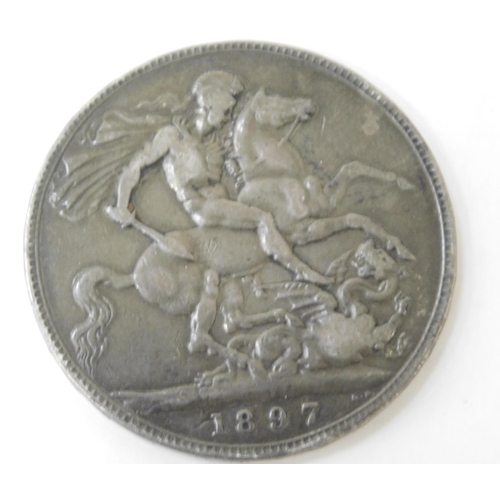 195 - 1897 dated - Victorian silver Crown coin