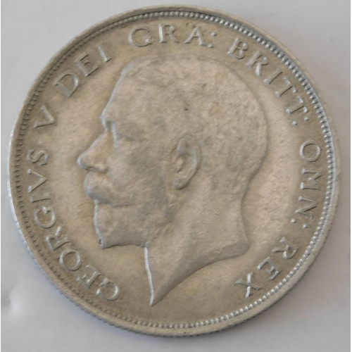 34 - 1922 dated - George V - silver half crown coin