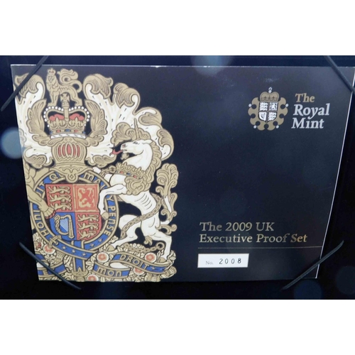 40 - Royal mint - 2009 Coinage Executive proof set - boxed with  Kew gardens 50p & COA