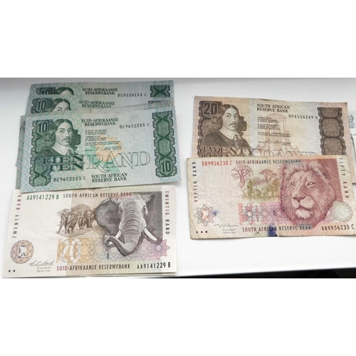 41 - Twelve - South African/Rand banknotes - including 1970's era & Twenty Rand note