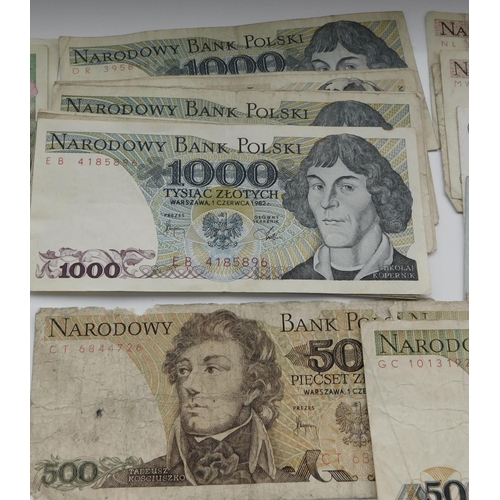 45 - Vintage - Polish/Narodowy bank & Polski banknotes including 10/20/50/100/500/1000/2000/5000 & 10,000