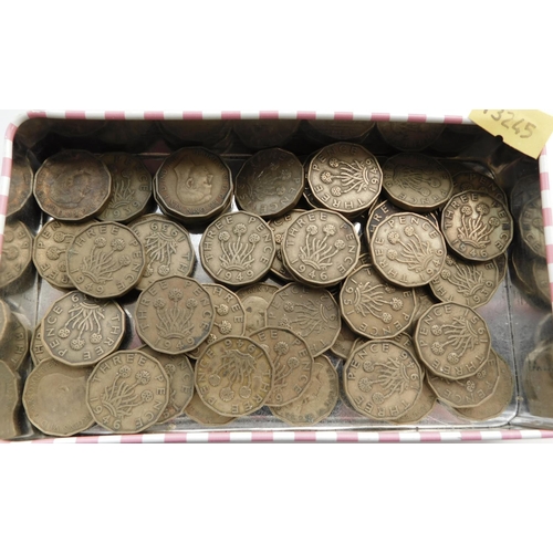 46 - Three pence coins - mixed dates