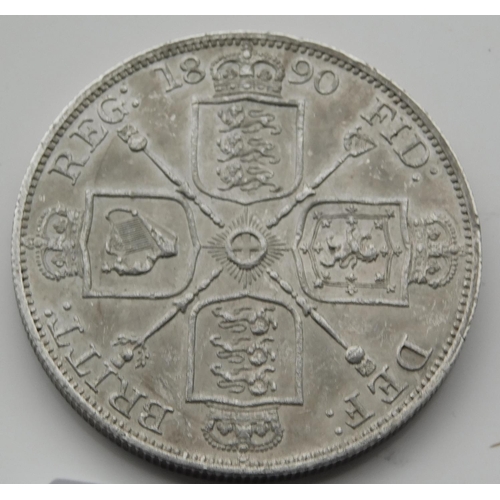 63 - 1890 dated - Victorian Double Florin coin