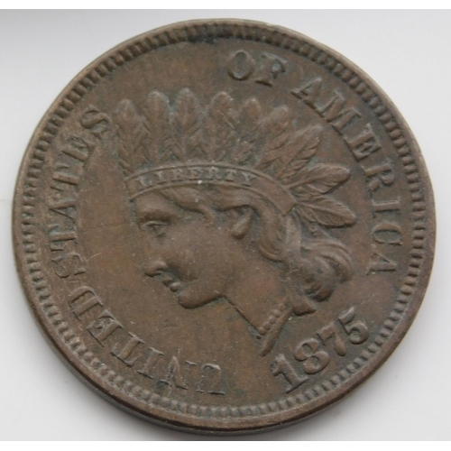 76 - American - Indian Head/One Cent coin - dated 1875