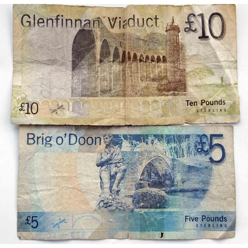 95 - Bank of Scotland - Ten Pound note & Five Pound note