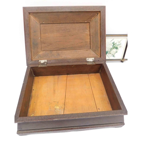 278 - Vintage - wooden/Bible box & framed print