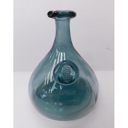 282 - Holmegaard - blue glass/cherry carafe - approx 10