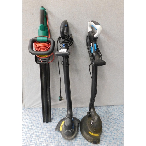 519 - 2x Strimmer's and Qualcast hedge trimmer - all unchecked