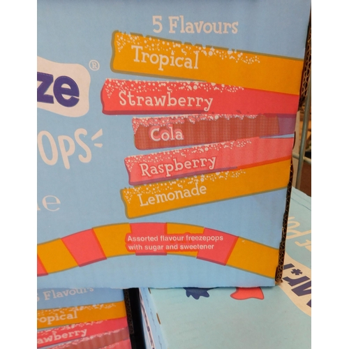 639 - 10x Full boxes of 140 x 45ml Mr Freeze freeze pops - 5x flavours, BB 02/23