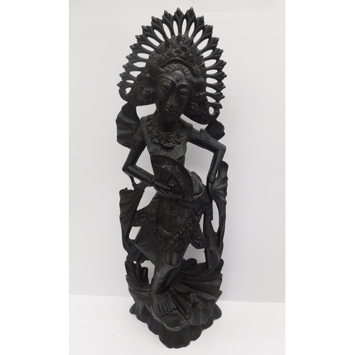 95 - Carved figure - Balinese dancer/approx 21