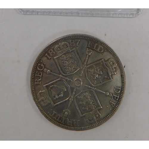 146 - Antique Victorian - 1887 dated - silver coin