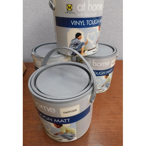 527 - 4x 2.5 Litre tins of vinyl matt paint daffodil