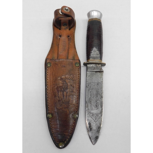 11A - Vintage - knife with leather sheath...