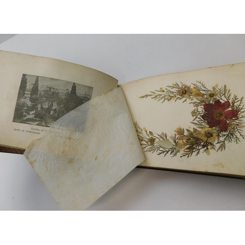 208 - Vintage Jerusalem - walnut pressed flower book