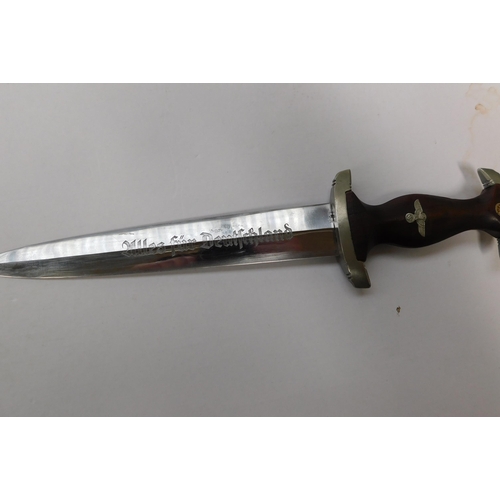 23 - WWII German military style - SS German/3rd Reich type/service dagger - marked on blade & hilt