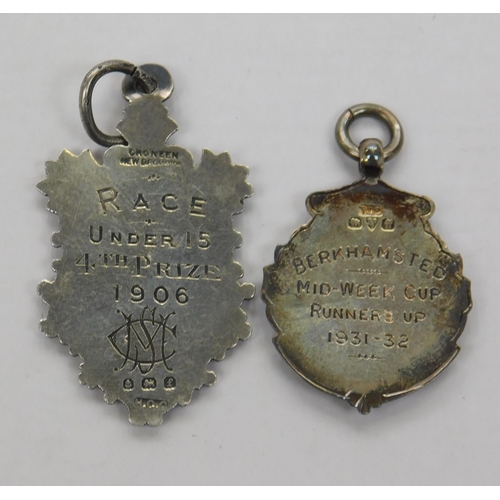 238a - Two - Antique & vintage - Sterling silver fob medals