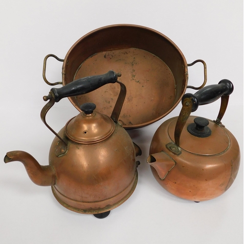 42 - Copper kettles & vessel...