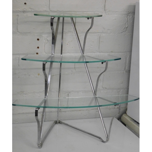 531a - Vintage glass shelving unit approx 19