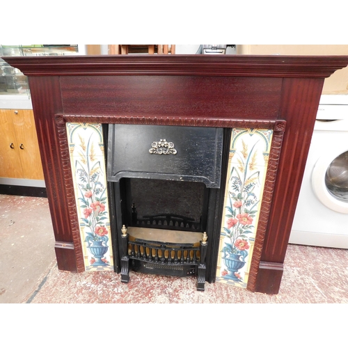 542 - Tiled wooden fire surround 46