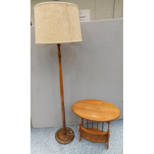 547A - Vintage standard lamp in W/O and occasional table...