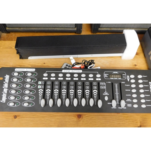 566A - Selection of DJ equipment inc Ohm speakers, Numark Pro CD, lamp controllers etc