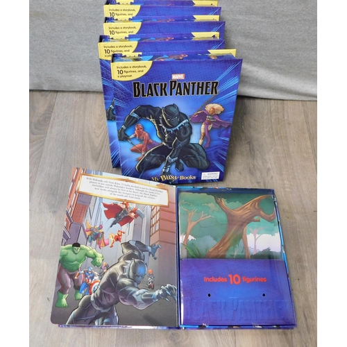 601 - 5 New Marvel Black Panther 'My busy books' incl. storybook, 10 figures and play mat