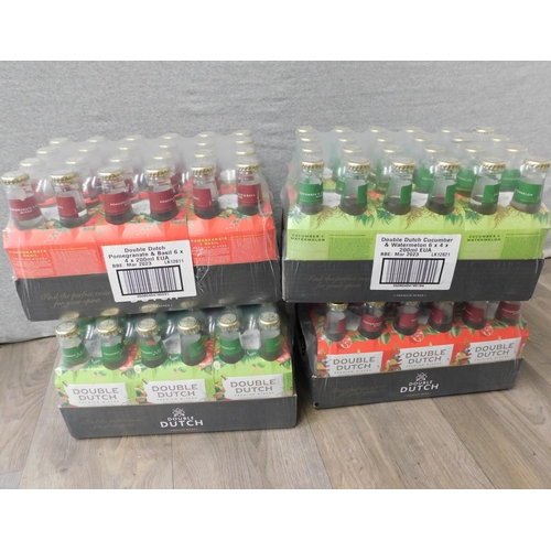 606 - 4 Cases of 24 mixers; 2x cucumber and watermelon and 2x pomegranate and basil - BB 03/23