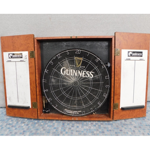 638 - Guinness dart board with case