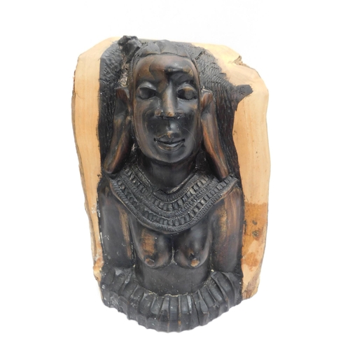 201 - Hand carved - wooden African figure