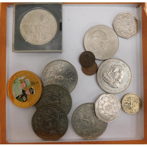 21 - Mixed coins - including crowns