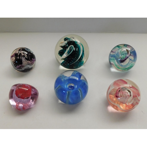 23 - Caithness glass paperweights - including Moon crystal & pebble