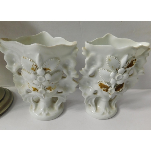 232 - Two - Pairs of vases/ceramic & metal