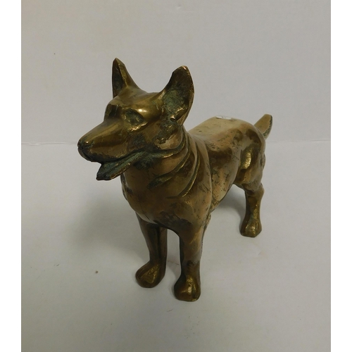 244 - Composite metal - Alsatian dog figure/approx 7x11