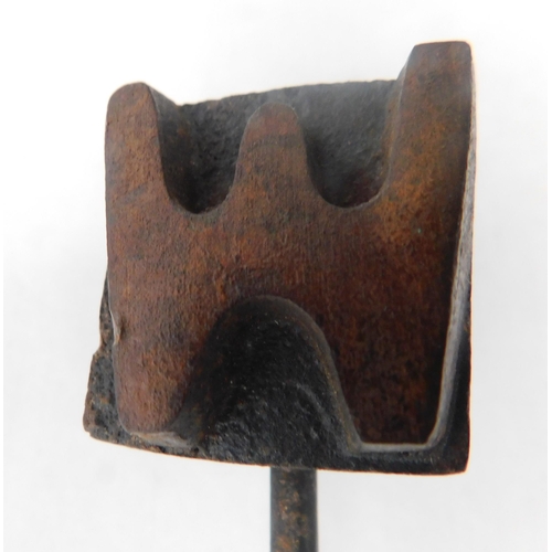 260 - Cattle branding iron & brass door knobs...