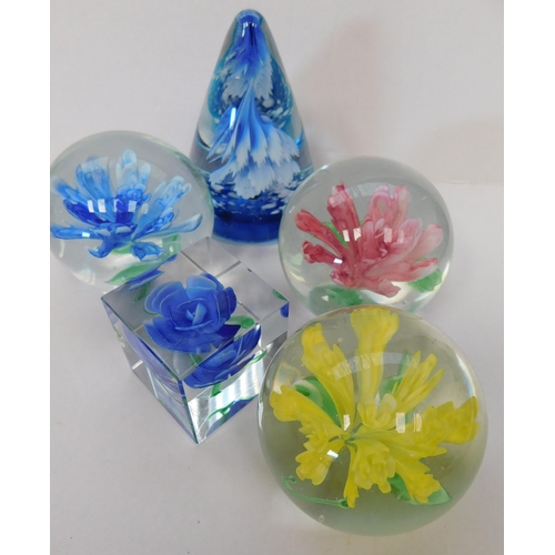 266 - Five - glass paperweights