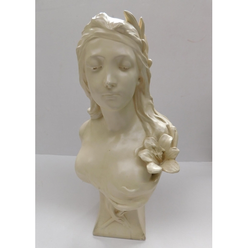 41 - Contemporary - Art nouveau style bust/approx 14