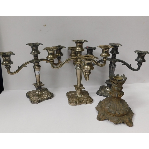 49 - Three - Victorian style/candelabras & lamp base