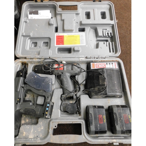 506 - Senco DS202-14V drill driver incl. charger, 2 batteries etc. - unchecked