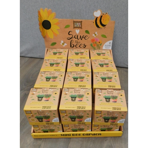 527 - 24 New and boxed Mini Bee Garden - in retail stand