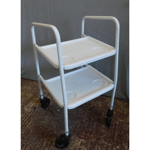 562 - 2 Tier tea trolley on wheels-with removeable trays