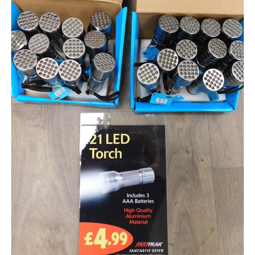 596 - Job lot of 24 LED torches W/O - brand new