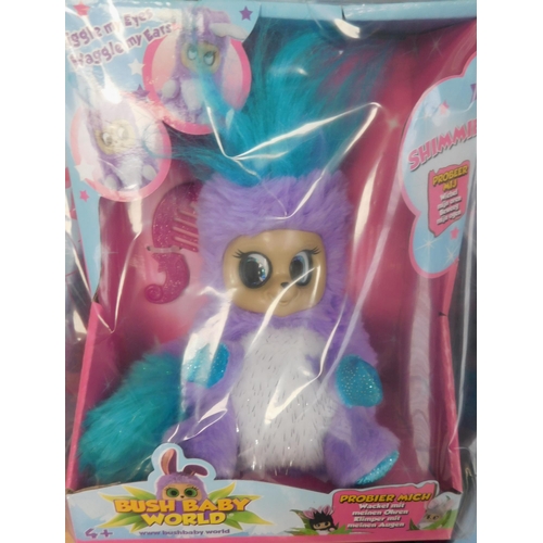 607 - 8 New and bagged Bush Baby World Shimmie soft toys