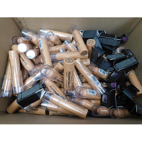 628 - Box of Technic makeup - mainly foundation stix and loose glitter