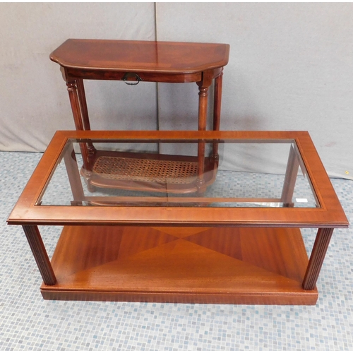 669A - Glass topped coffee table and hall table