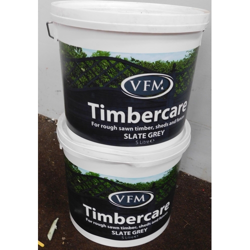 699 - 2x Unopened tubs (5L) of VFM Timbercare in Slate grey