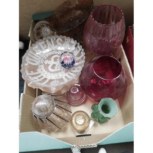 190 - Large assortment of coloured glass - some vintage