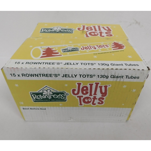 252 - Box of 15 Rowntree's Jelly Tots - giant tubs (130g)