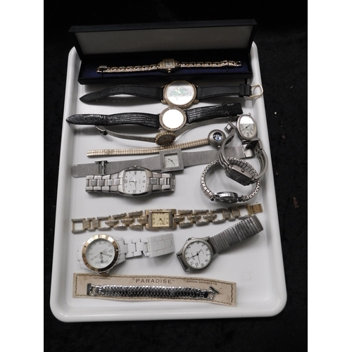 203 - Tray of mixed watches and watch parts